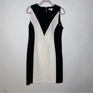 Boston Proper Black and White Textured Sleeveless Shift Dress Size 10